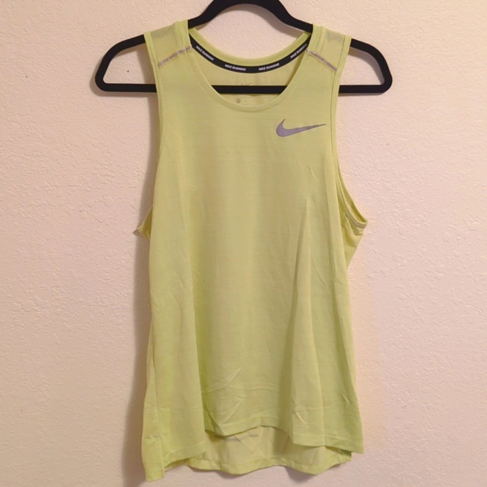Nike Men's Running Tank, Medium Dri-Fit, Highlighter Yellow color